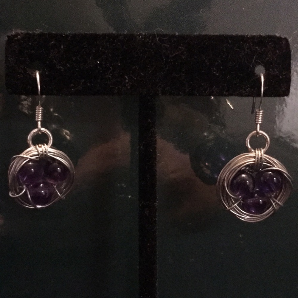 Amethyst Bird’s Nest Earrings